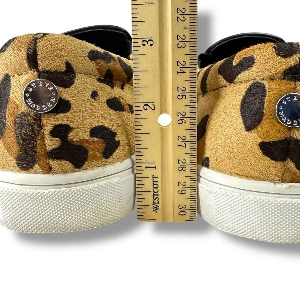 Steve Madden Ecentrcl Slip On Sneakers Leopard Haircalf Size 7 Casual Comfort - Picture 9 of 12
